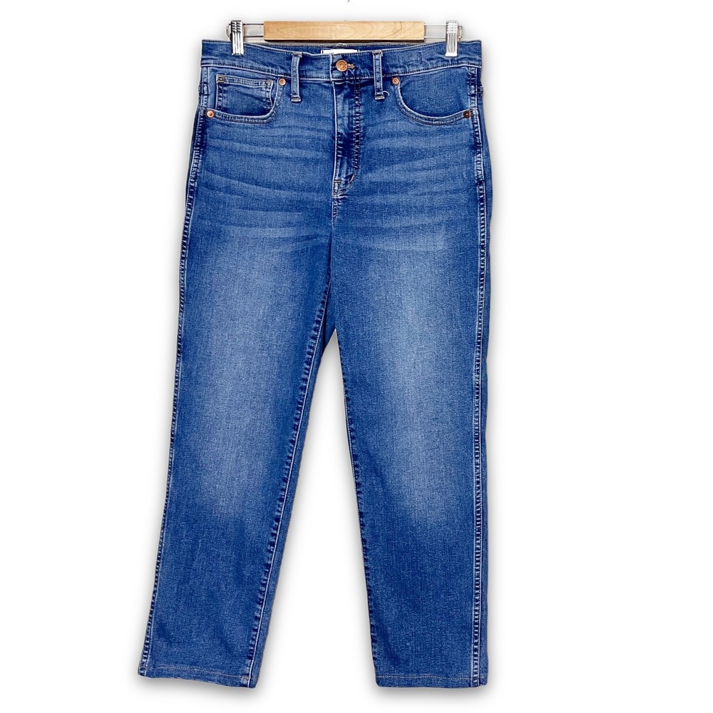 Madewell Jeans 29‎ Stovepipe Cropped High Rise Straight Leg Medium Wash Classic